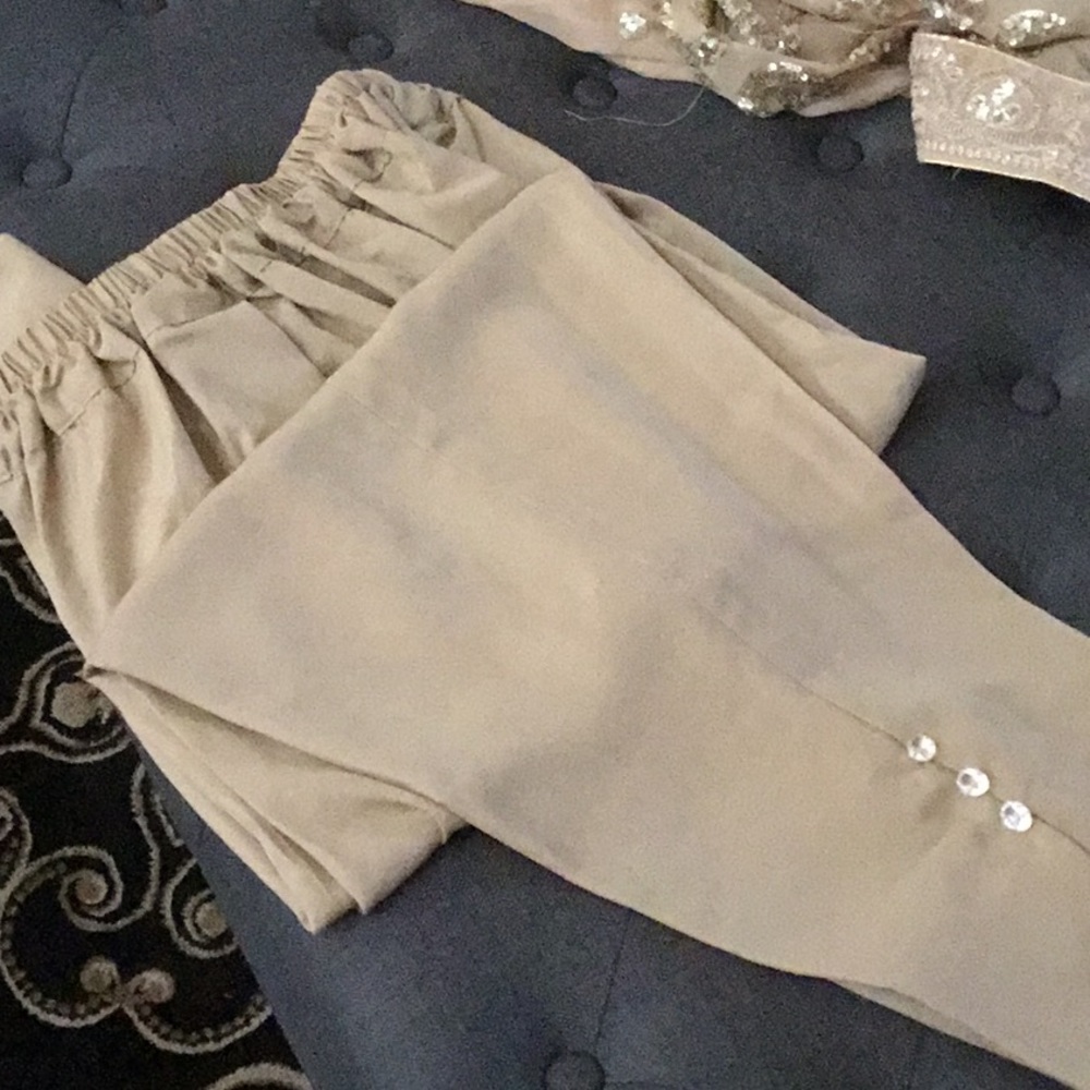 Salwar kameez in beige color , party wear - Picture 6 of 7